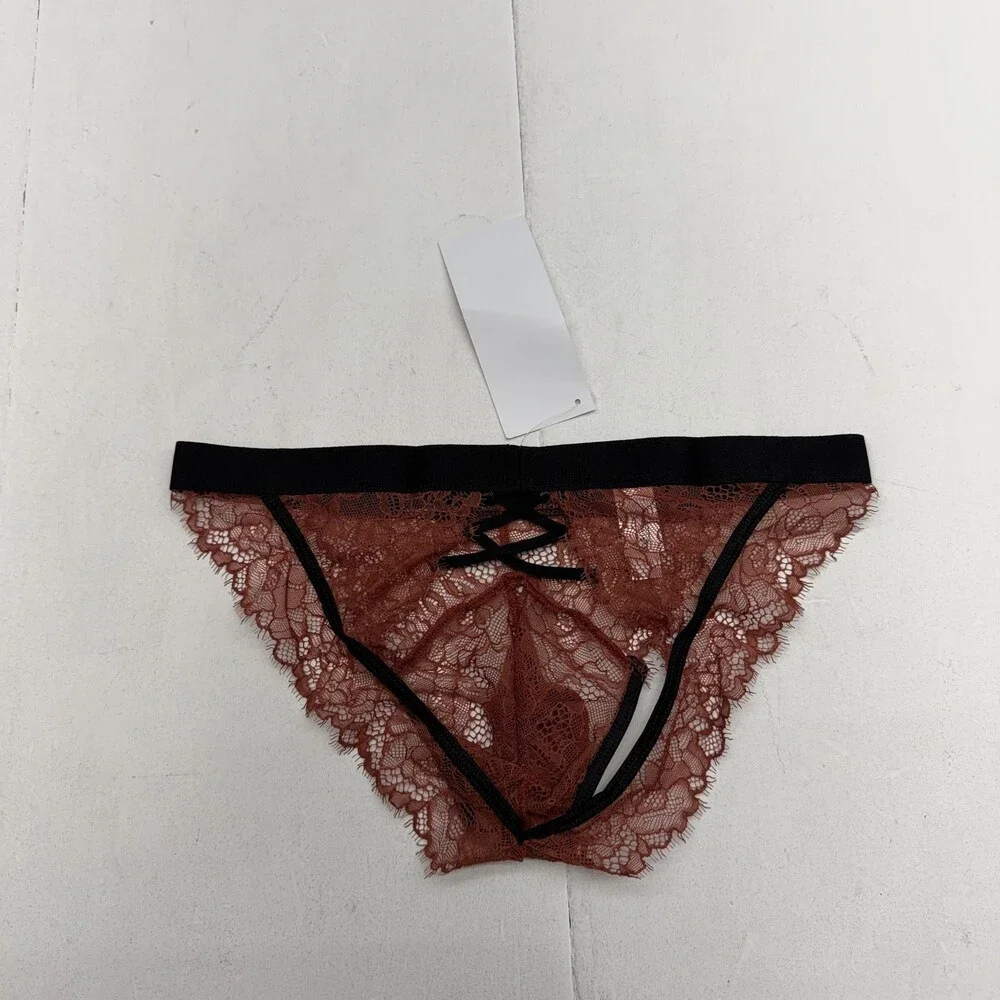 Candyman Jockstrap Mens Small Red Lace Floral Sheer Stretch Underwear 39653